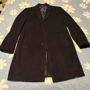 Nautica Black Men's Pea Coat - Wool/Cashmere Blend